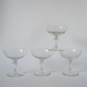 set of 4 large champagne glasses in engraved crystal 1920 11 x 10 cm