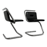 Chrome Tubular Steel Armchairs by Luigi Bardini, 1970s, Set of 2