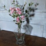 Glass carafe engraved with flowers