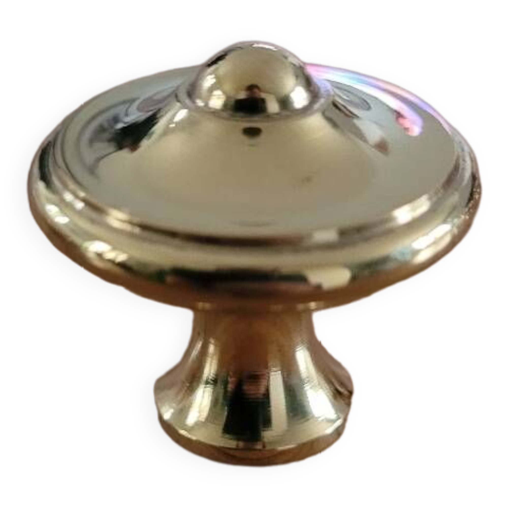 Polished brass furniture knobs