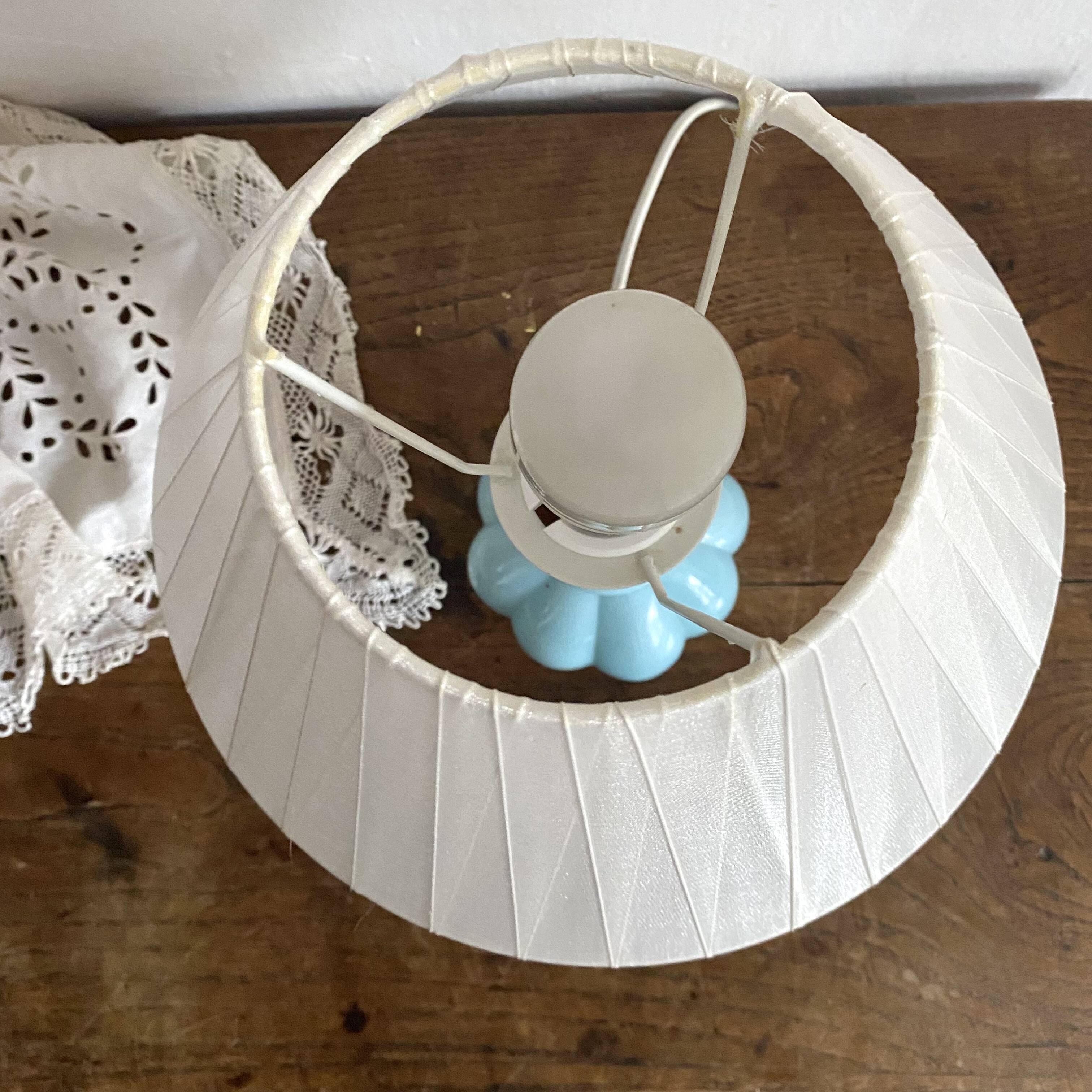 Sky blue opaline bedside lamp