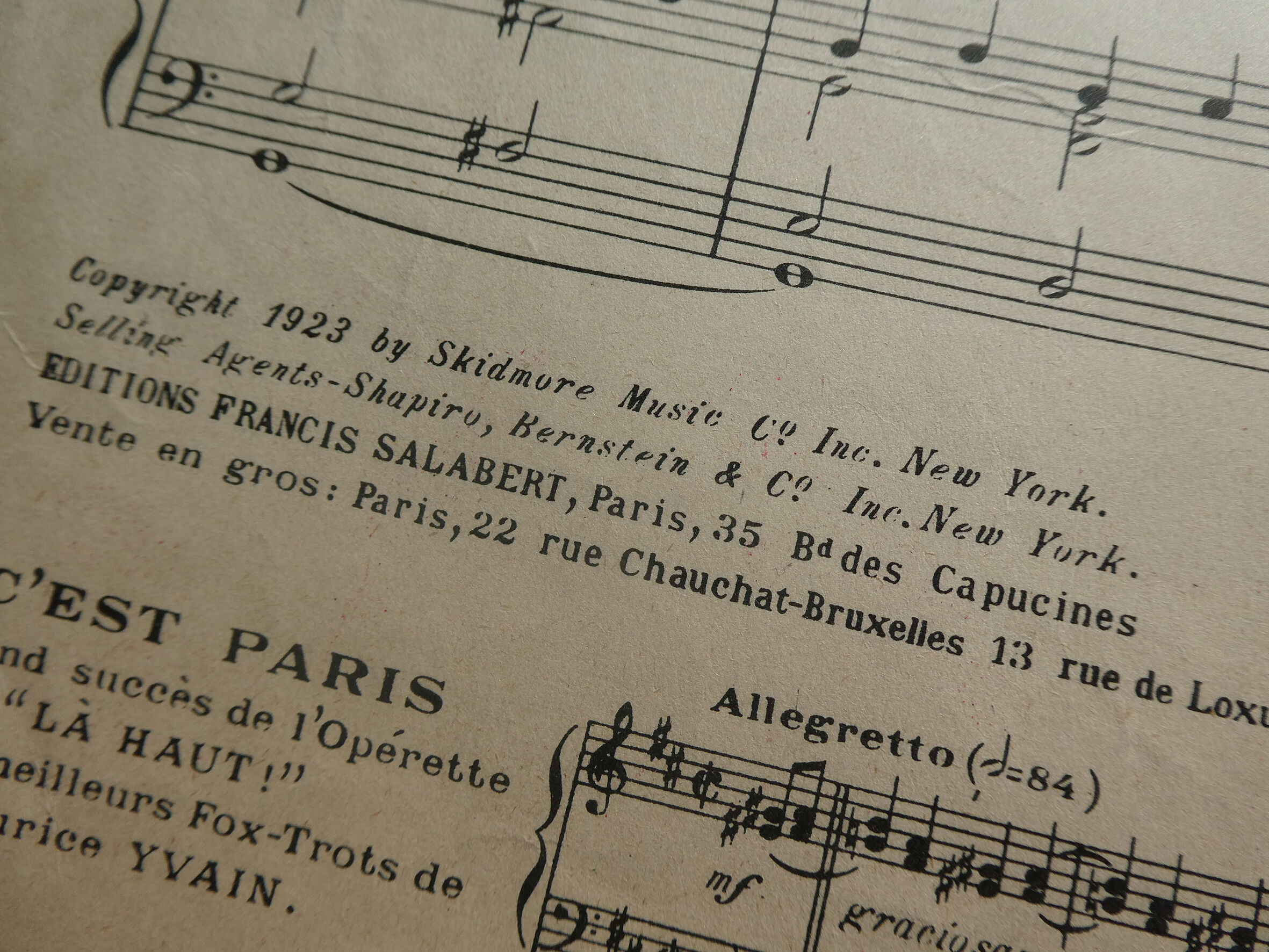 Old poster "Yes We have no bananas" - Ed. F. Salabert Paris