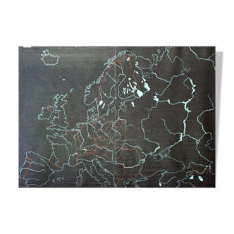 Plate of mixed and natural slate rubber for writing with chalk 'europe' 1968