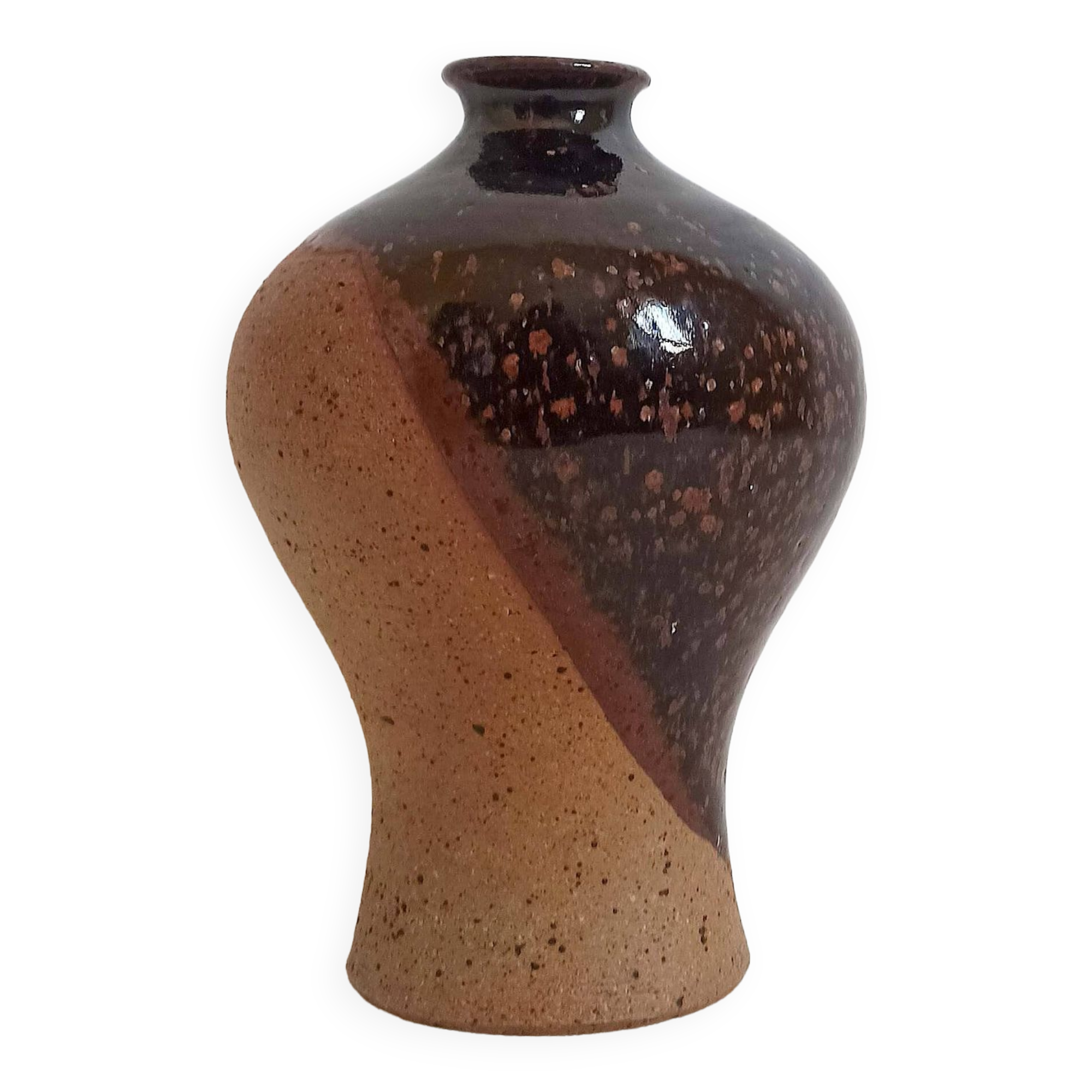 Soliflore two-tone glazed stoneware 1970s height 19 cm