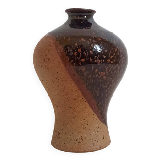 Soliflore two-tone glazed stoneware 1970s height 19 cm