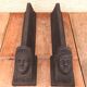 Former pair de chenet head woman black metal great vintage chimney