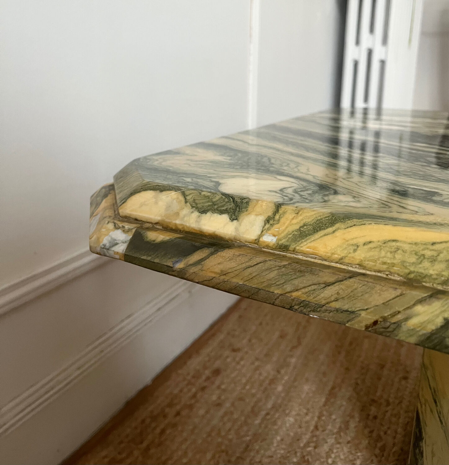 Octagonal marble coffee table