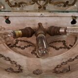 Religious wall light with tassels and eglomised glass