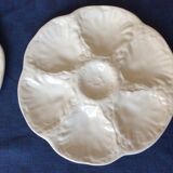 Set of 2 French vintage plates in gien white dabbling