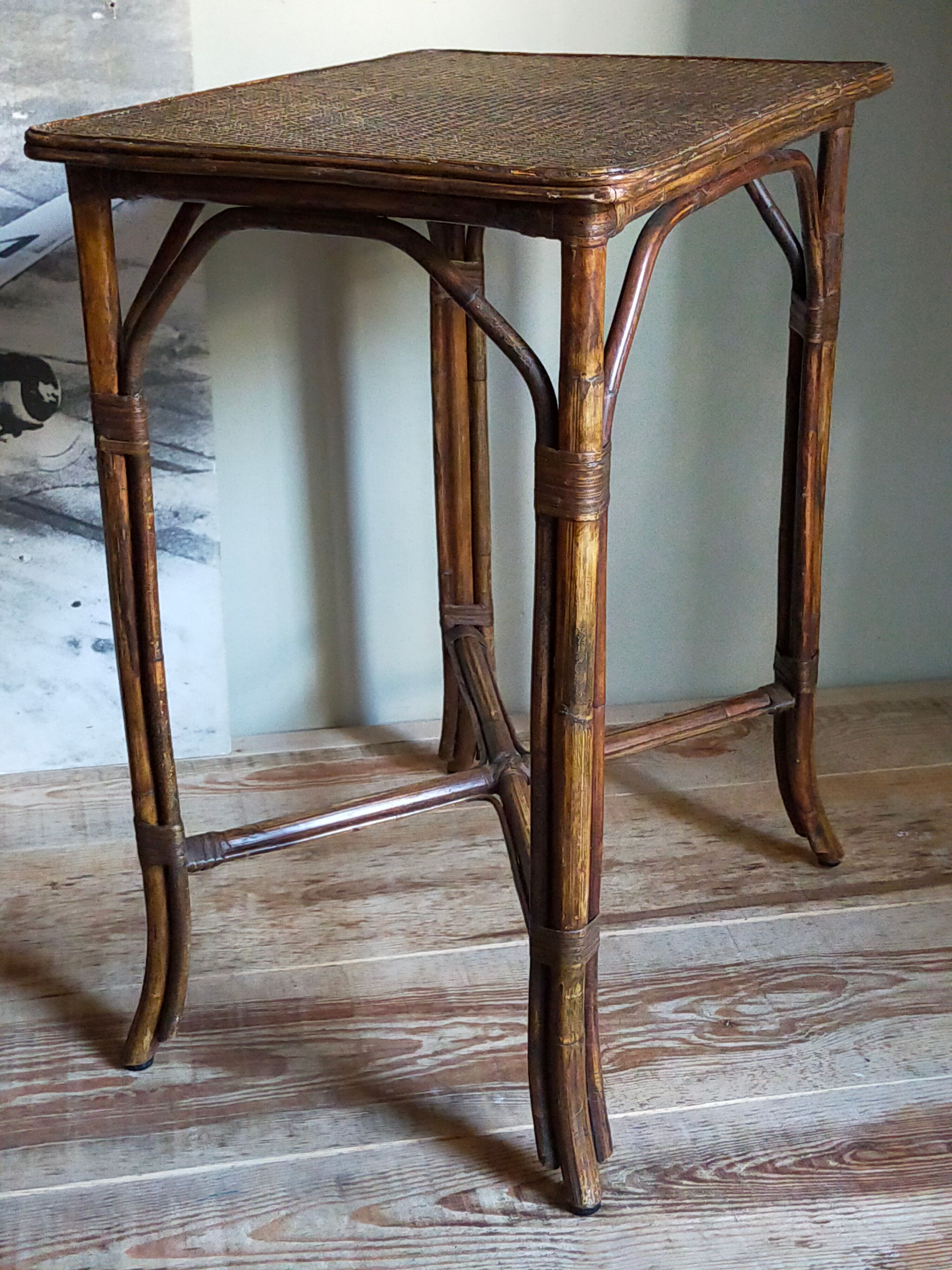 Side service table in old rattan