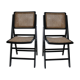 Paire de chaises pliantes bois et cannage