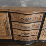 buffet in chene and metal patina black