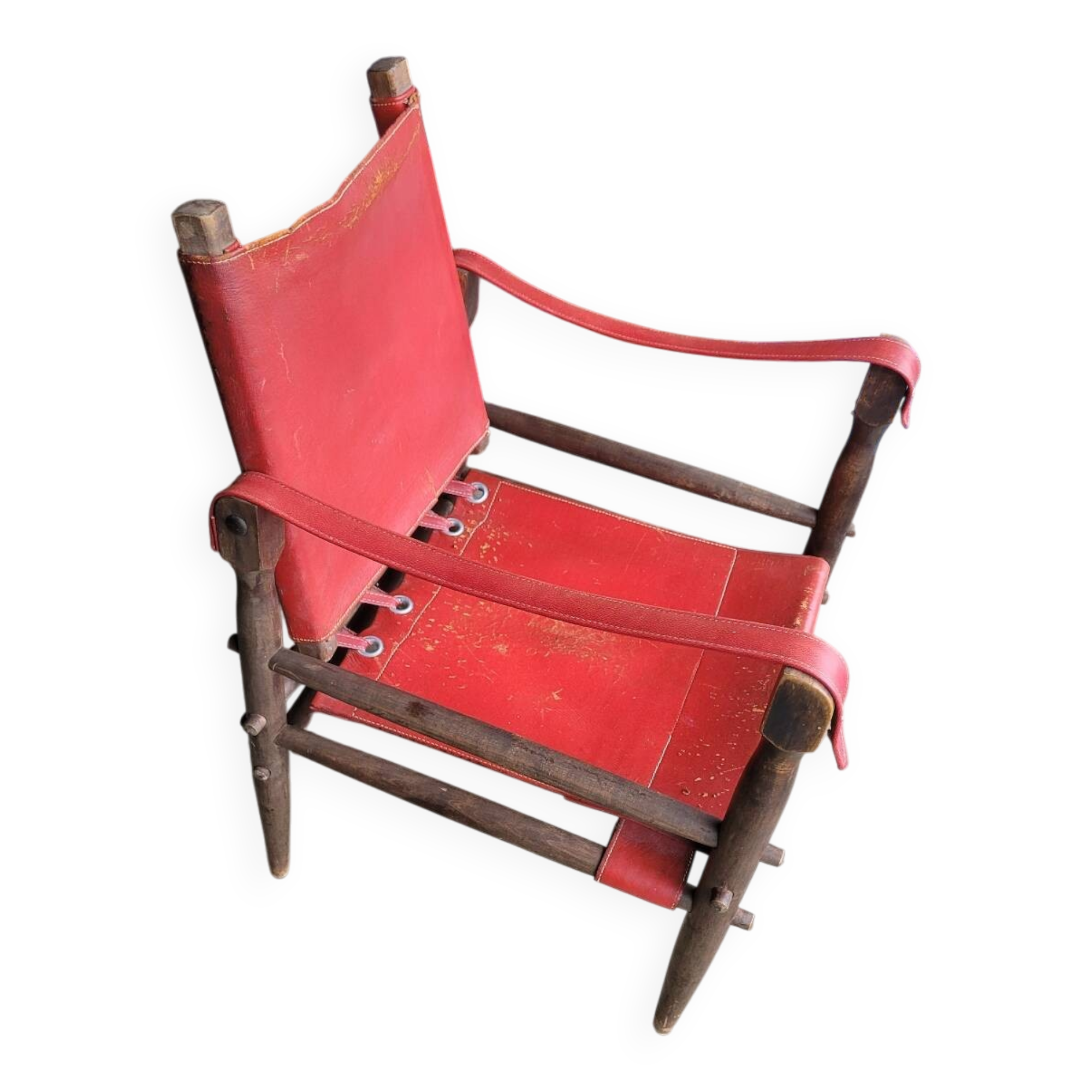 Vintage leather safari chair