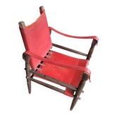 Fauteuil safari vintage cuir