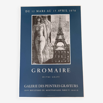 Affiche originale exposition 1970 Gromaire