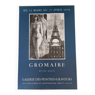 Affiche originale exposition 1970 Gromaire