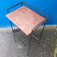Door magazines side table steel file and wood vintage Scandinavian design