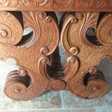 Rocaille table in carved solid oak