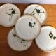 5 flat ceramic plates, La Colombe pottery