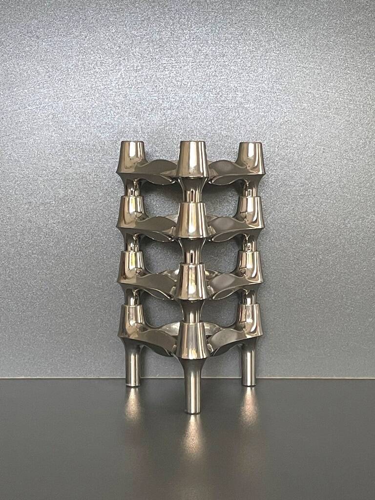 4 modular Nagel candlesticks. Vintage 70s