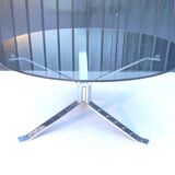 Table de salon verre et chrome
