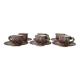 Quimper Fouillen earthenware cups