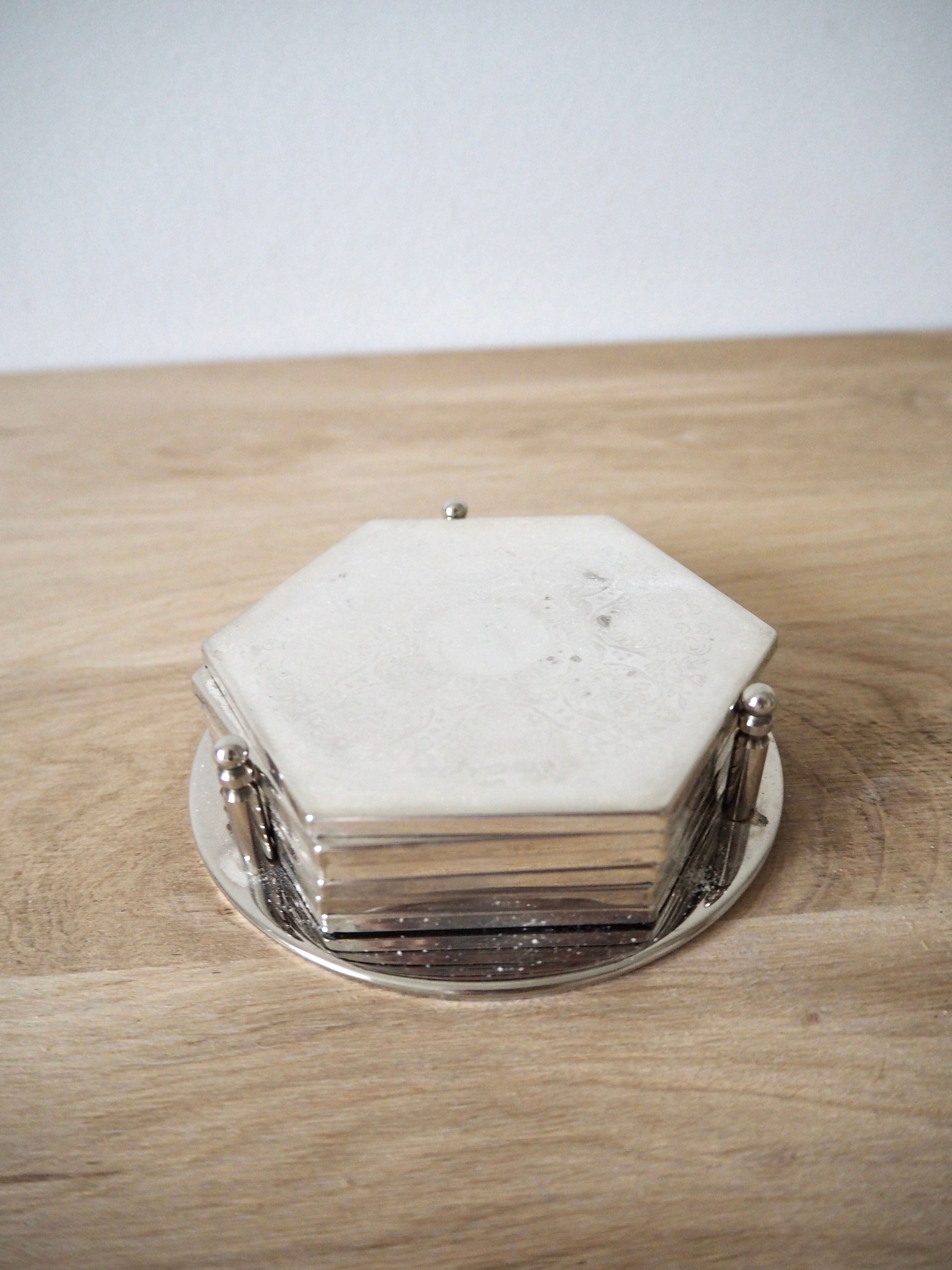 Silver coaster set