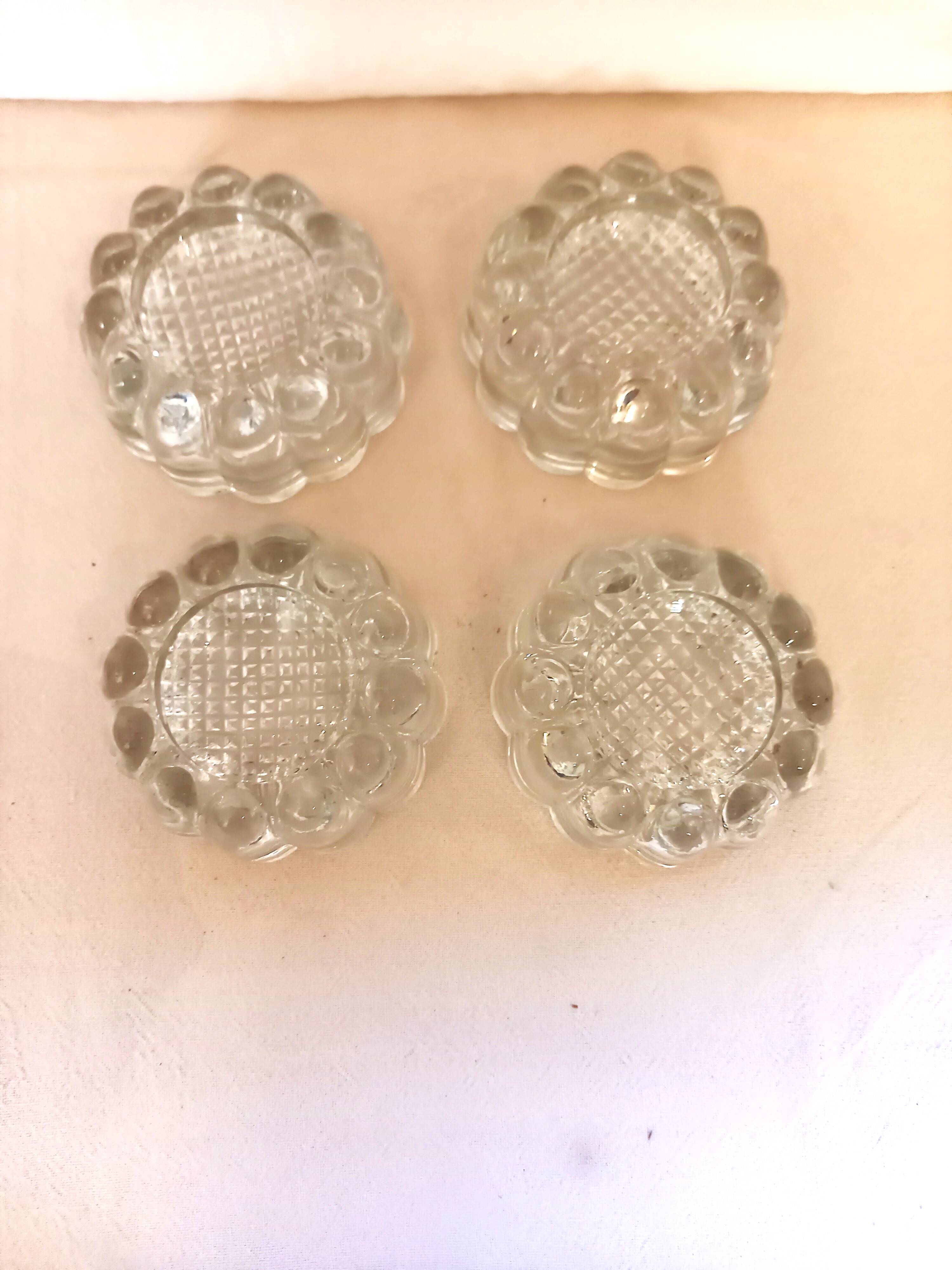 Set of 4 glass table or piano leg mats.