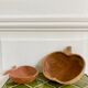 Wooden cups apples