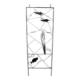Mid Century Black Metal Room Divider Planter, 1970s