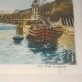 Frame The Alexandre Bridge 3 Paris the Eiffel Tower Etching signed Hubert