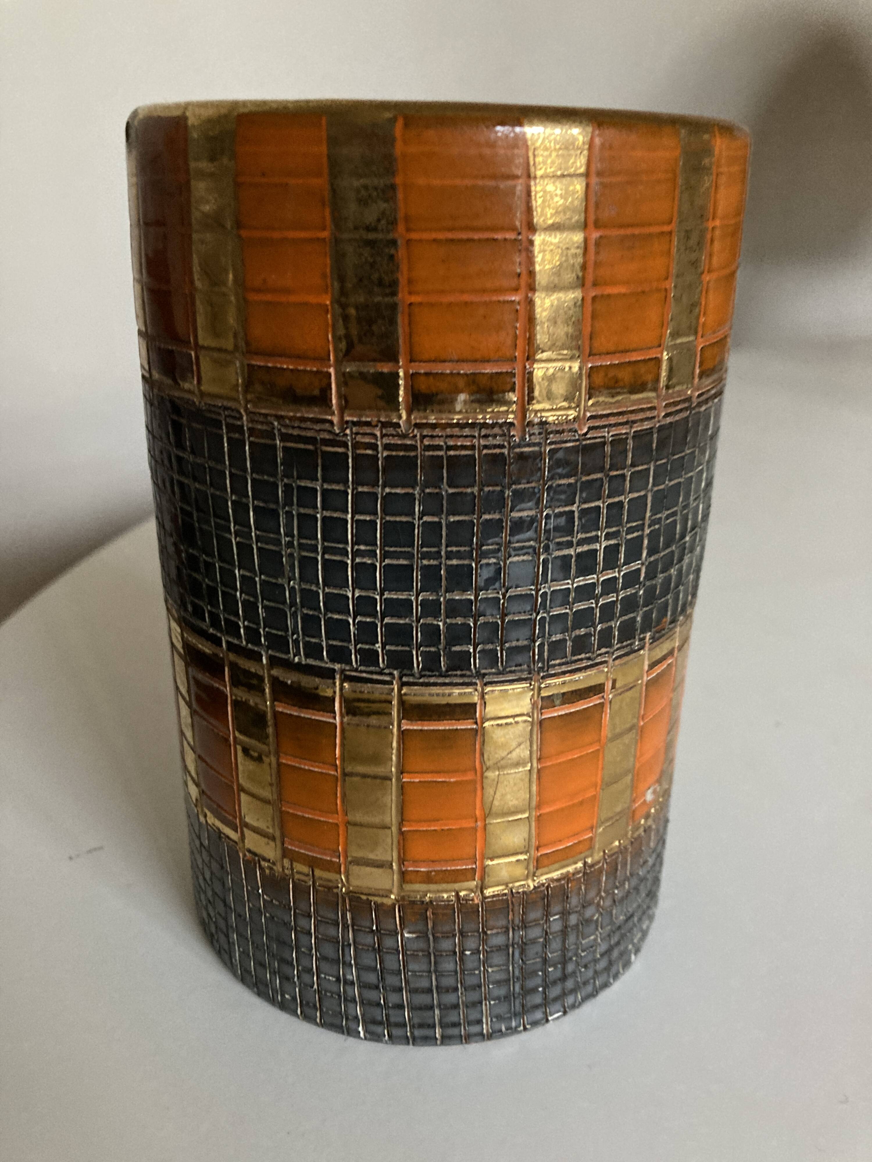 Seta series vase by Aldo Londi for Bitossi sgraffitto 1950 Italy