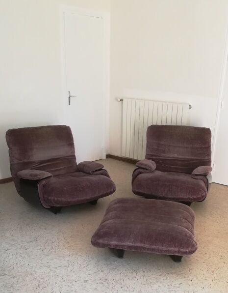 Michel Ducaroy line Roset model Marsala 2 armchair, 1 pouf