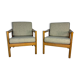Pair of vintage wooden armchairs