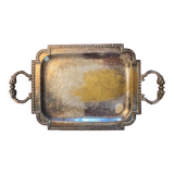 Silverware, patinated silver tray nineteenth