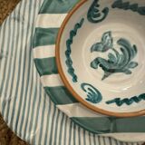 Assiette rayure fine vert 25cm