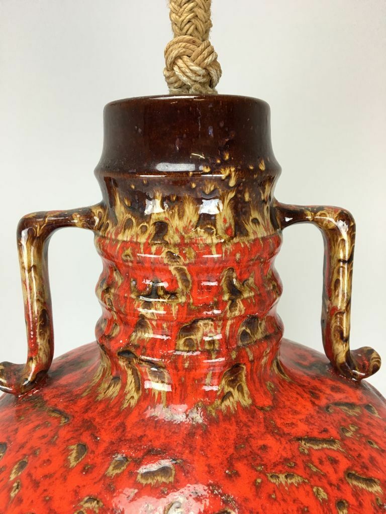 60er 70er Jahre Keramik Ceramic Lamp Lampe Leuchte Hängelampe Space Age Design