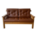 Vintage solid oak bench