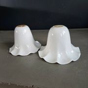 Paire d'abat-jour tulipe en porcelaine