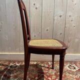 Set of 6 Louis Philippe chairs in cherry wood and cane