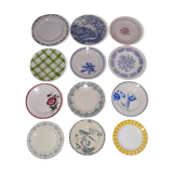 Set of 12 different flat plates