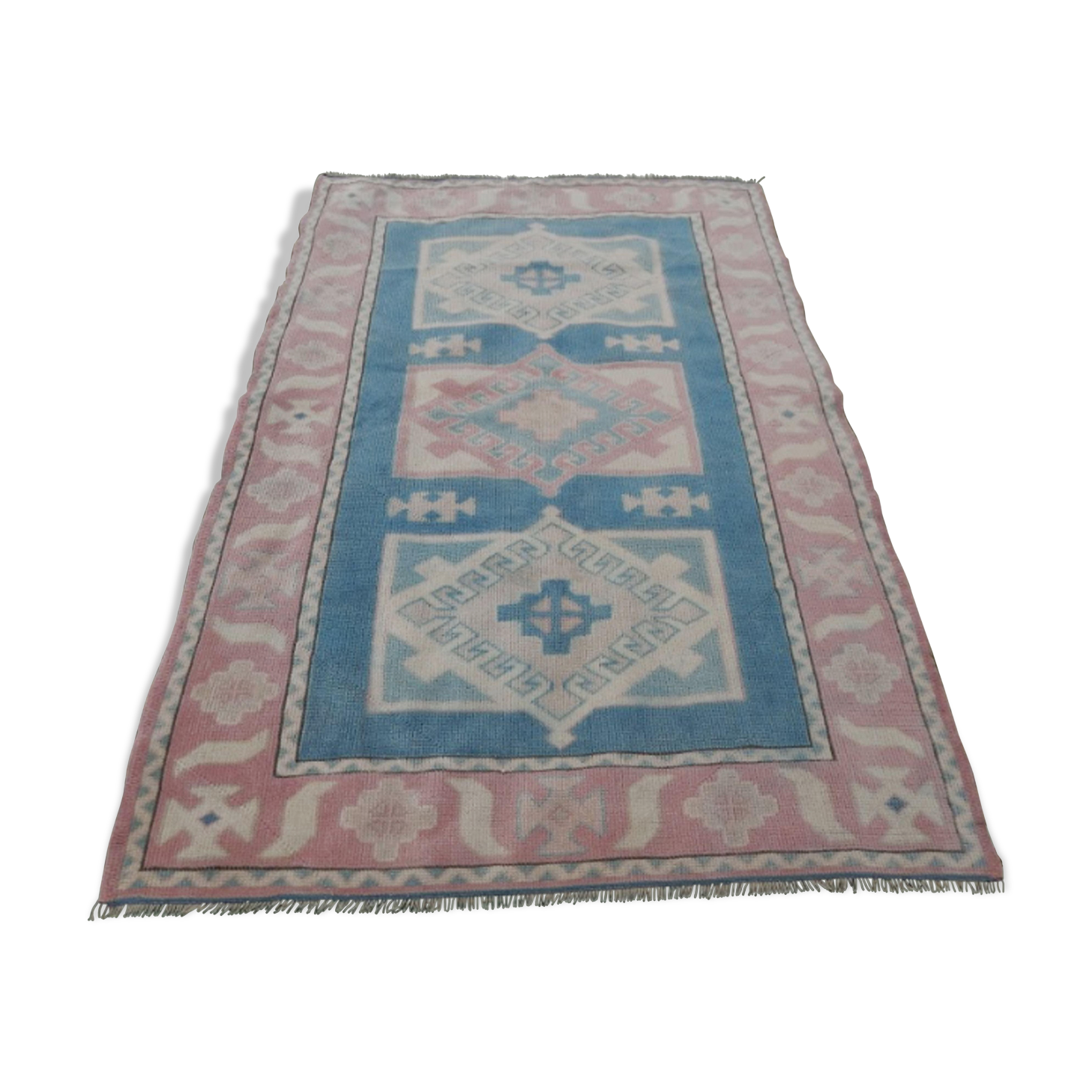Turkish kars rug with rich border - 4′2″ × 6′2″ (128 x 188 cm)