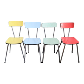 Set of 4 chairs in colorful formica