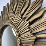 Miroir vintage doré sunburst