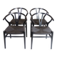 Ensemble de quatre chaises Wishbone, modèle CH24, par Hans J. Wegner