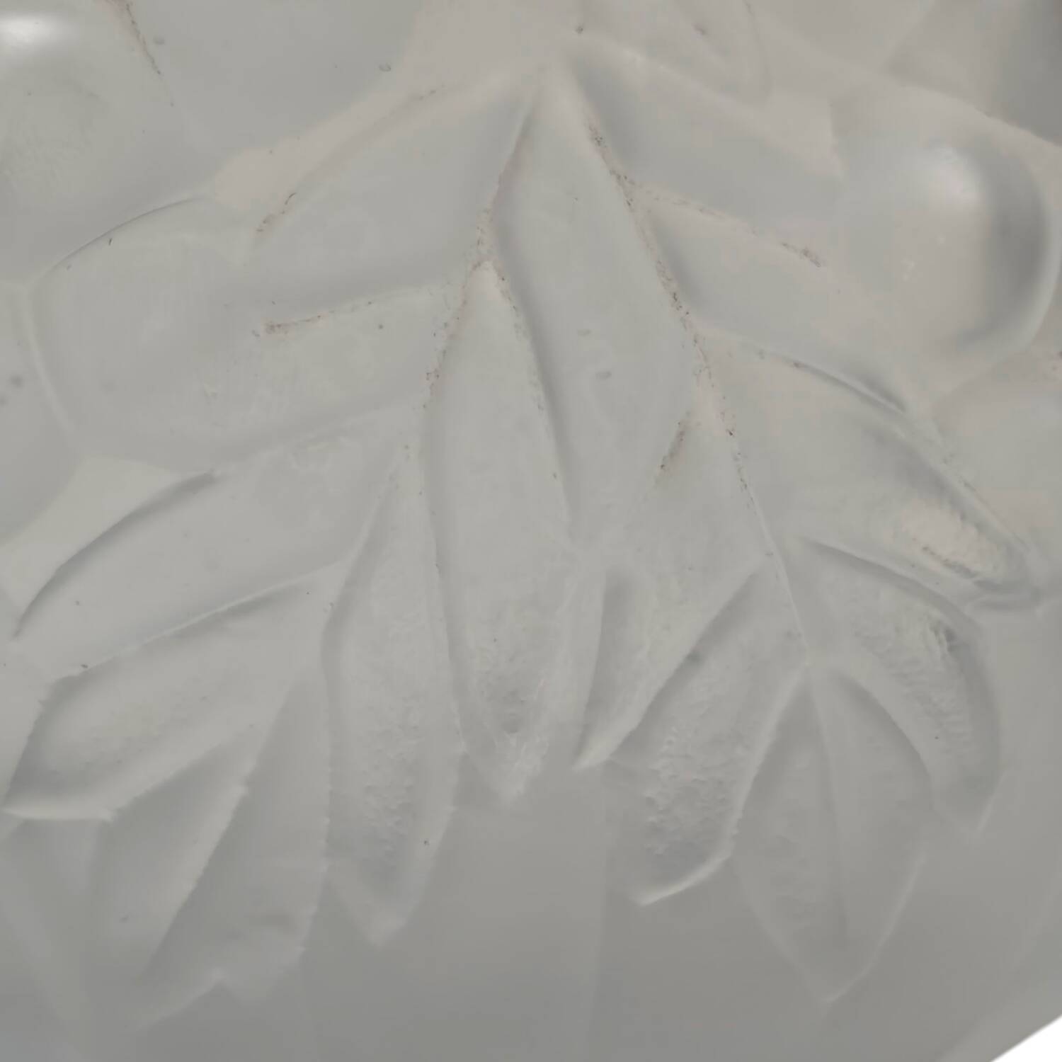 Vintage 1950s French Frosted Glass Decanter - Embossed Grapevine