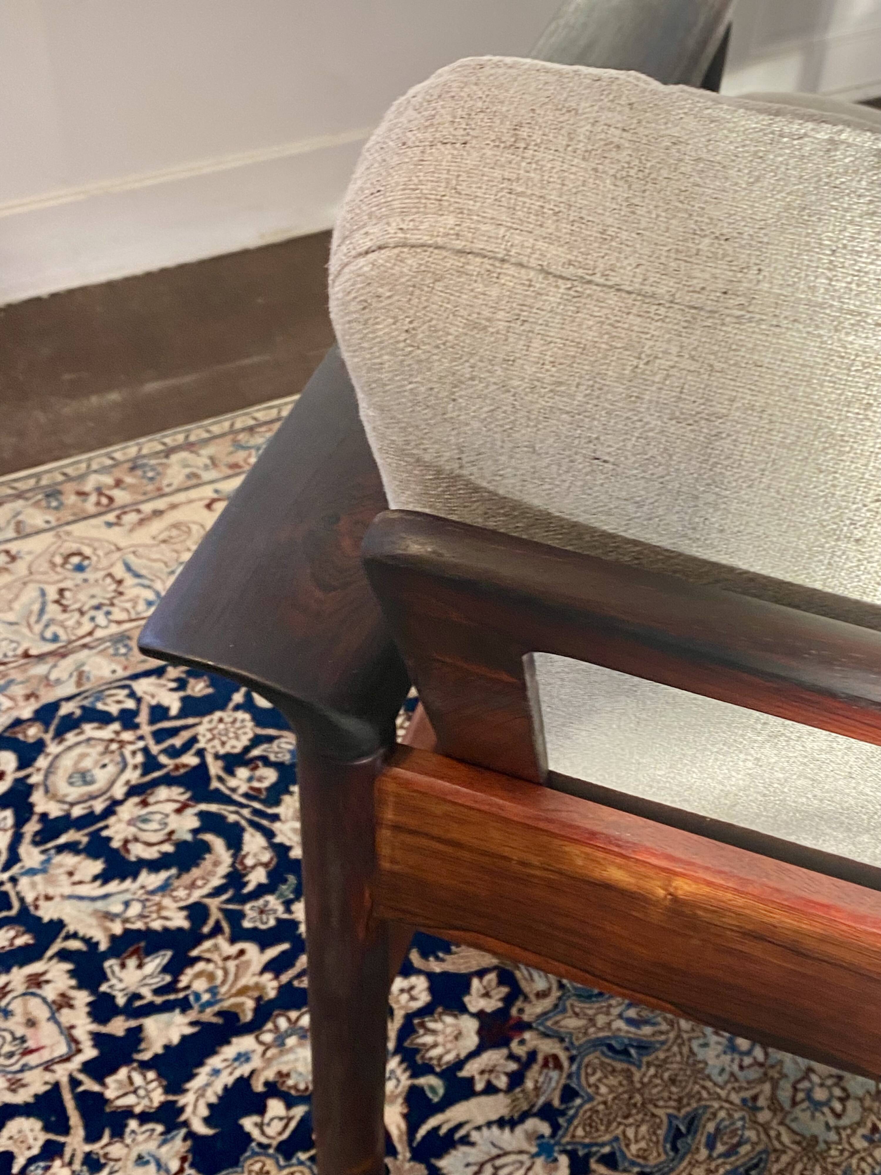 Fauteuil & Ottoman Hans Olsen – Vatne Møbler Danemark, 1960 Palissandre