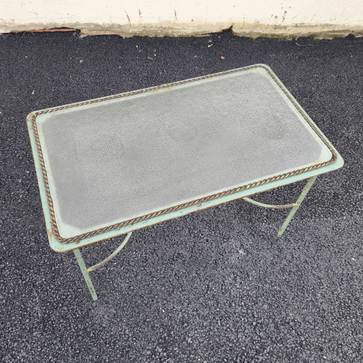 Glass and metal coffee table, Neoclassical/Art Deco