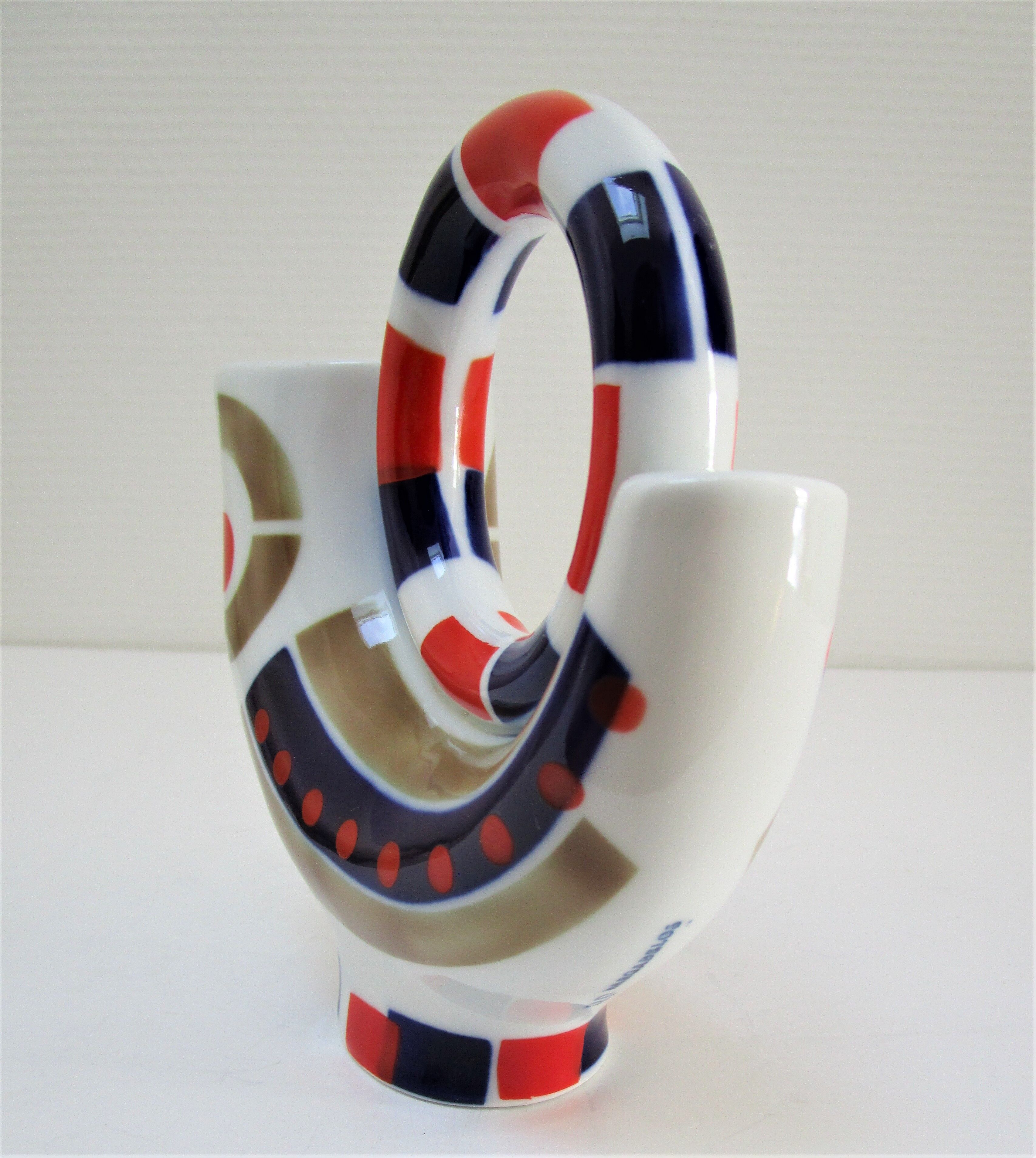 Zoomorphic pitcher vase rooster porcelain design vintage