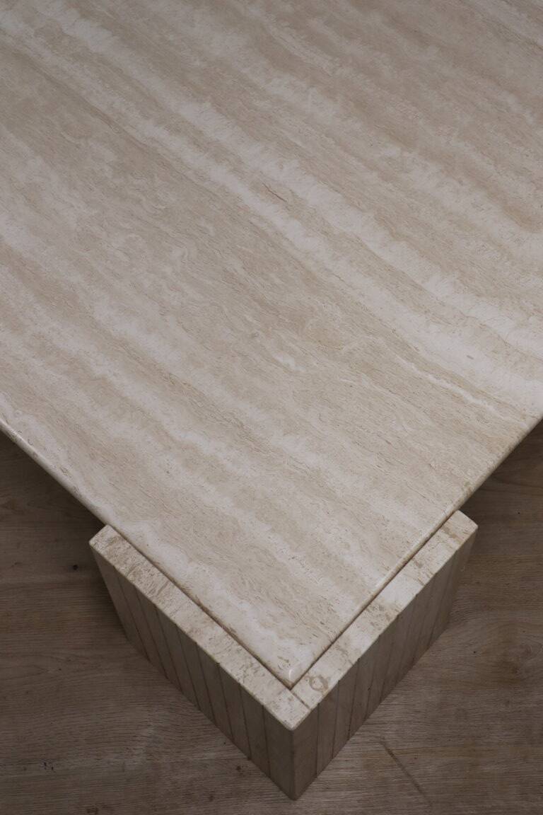 Travertine coffee table, 1980